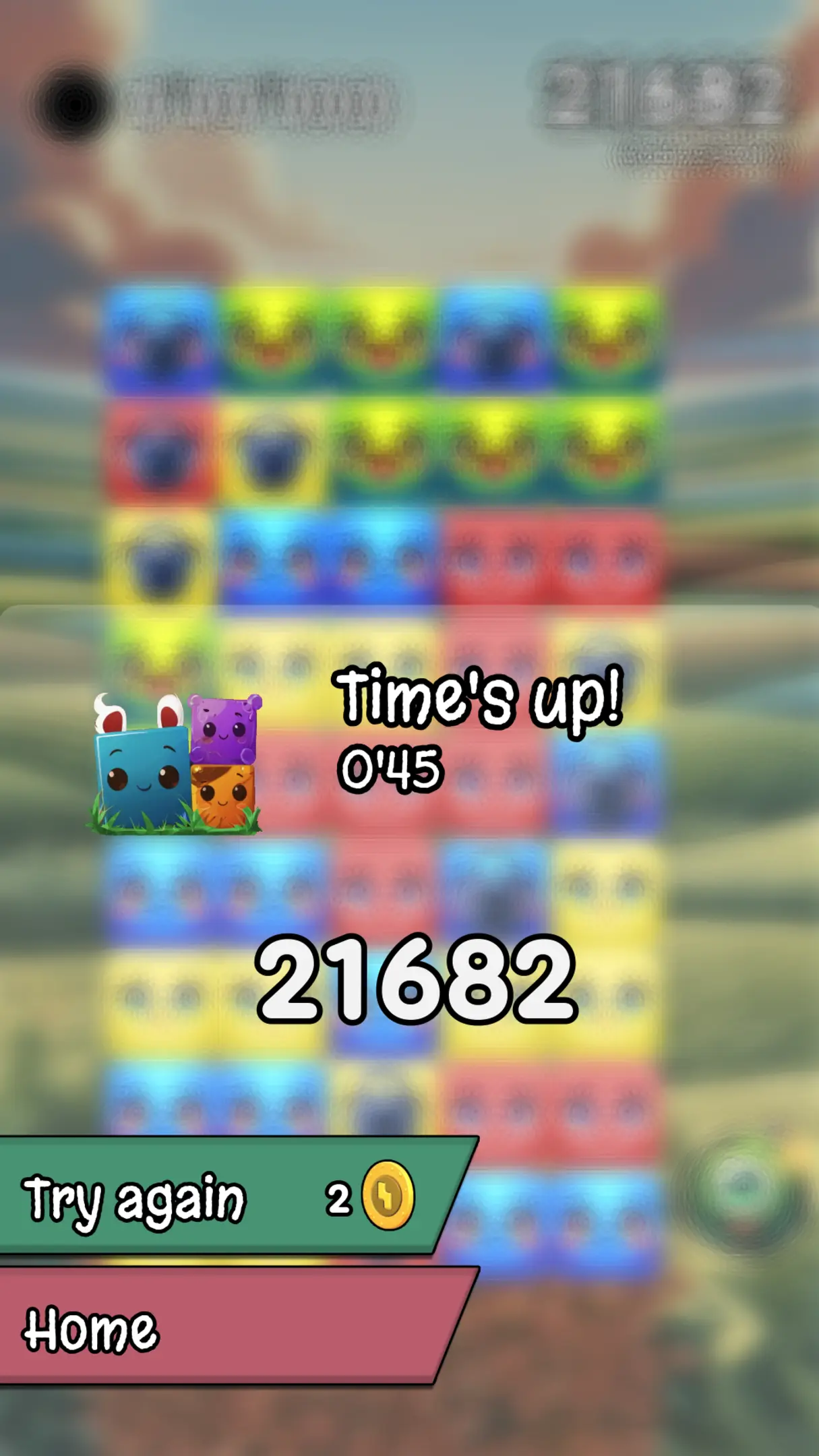 Battle Squares: end of round score