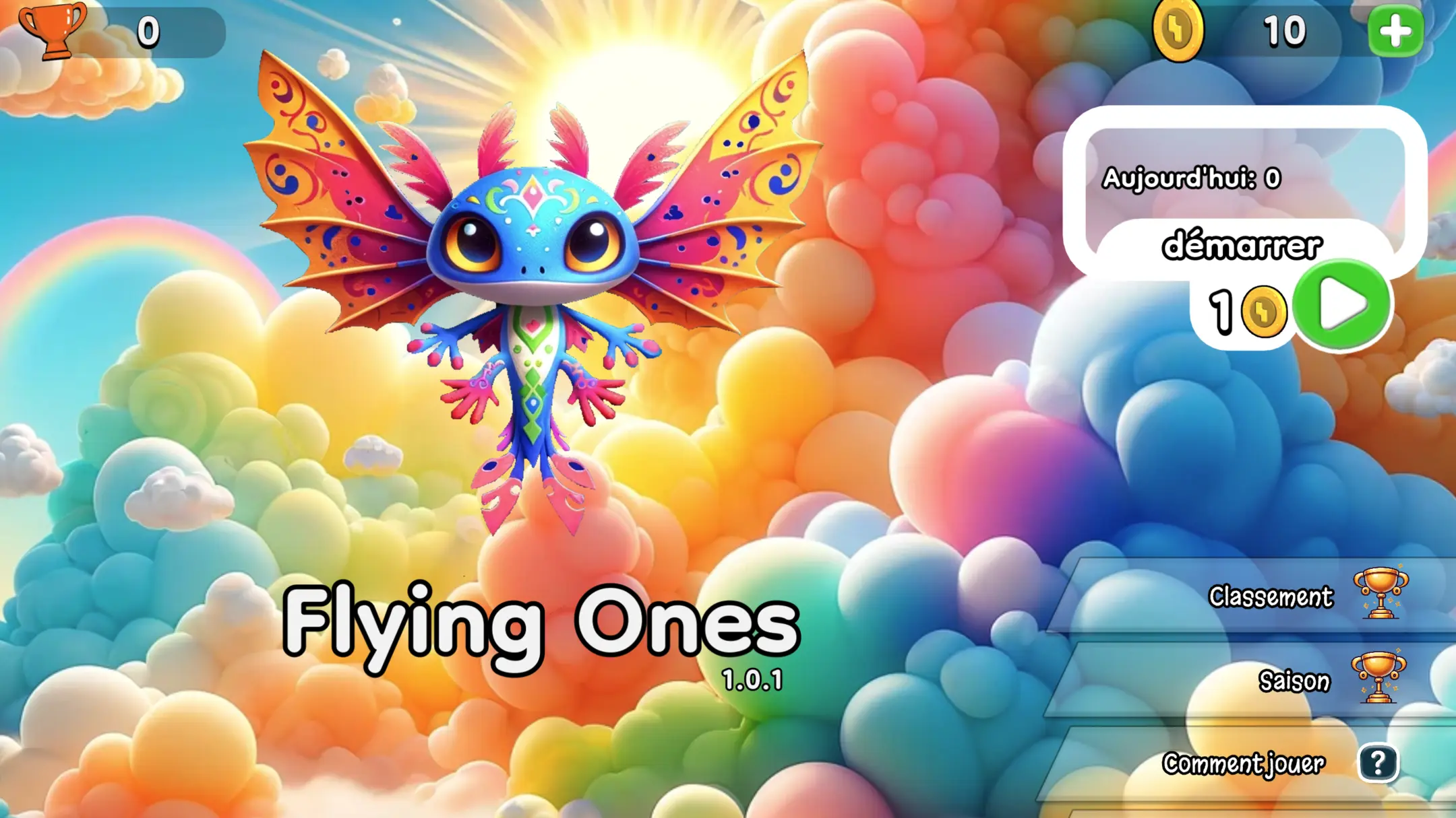 Flying Ones: home screen