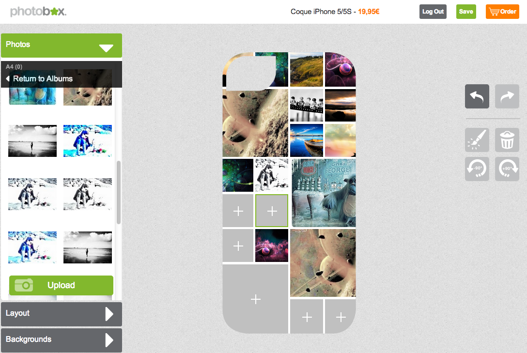 Photobox phone case editor