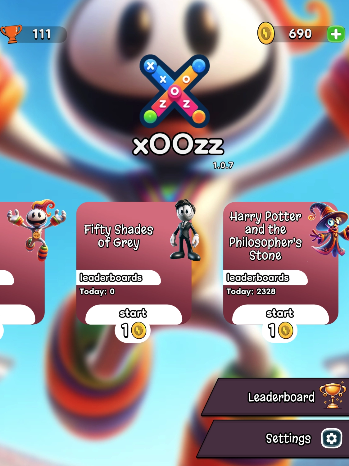 xOOzz: home screen and quiz themes