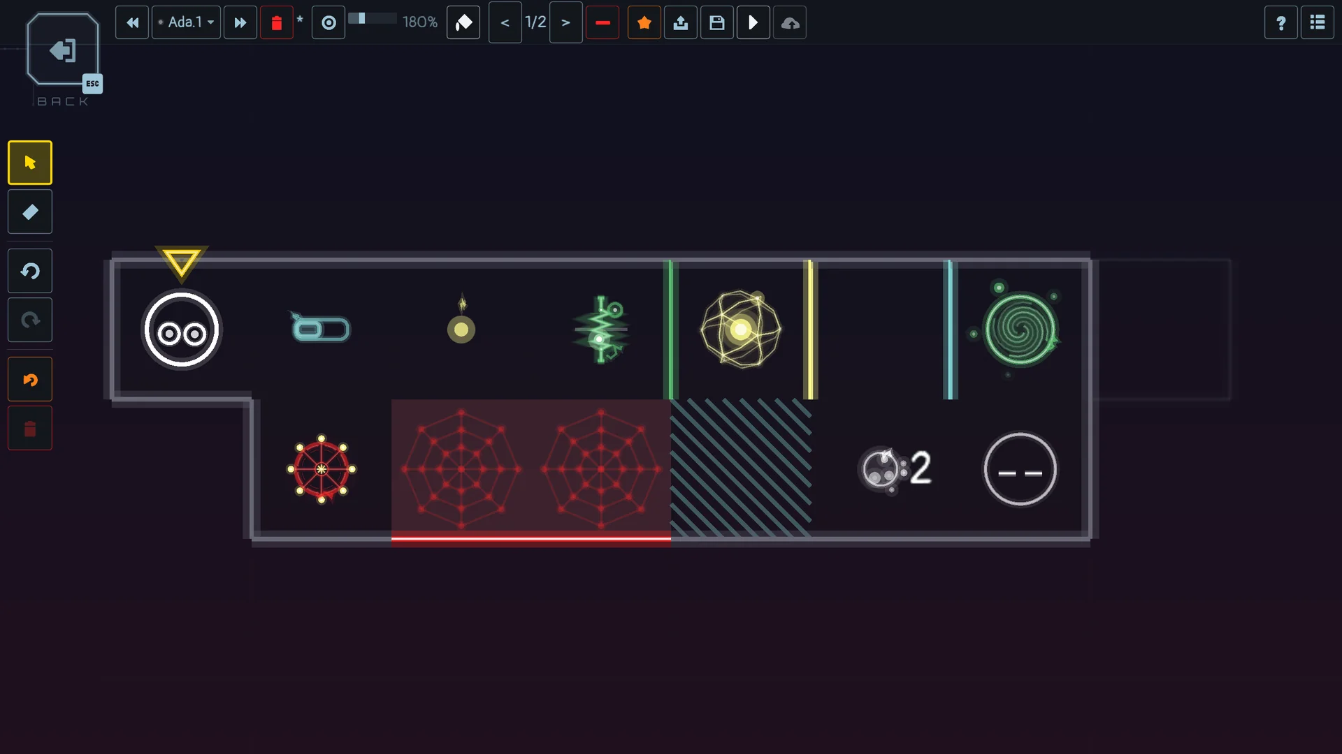 A level with every trigger and every game element, in the editor